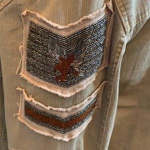 BEIGE Free People Military jacket oversized L